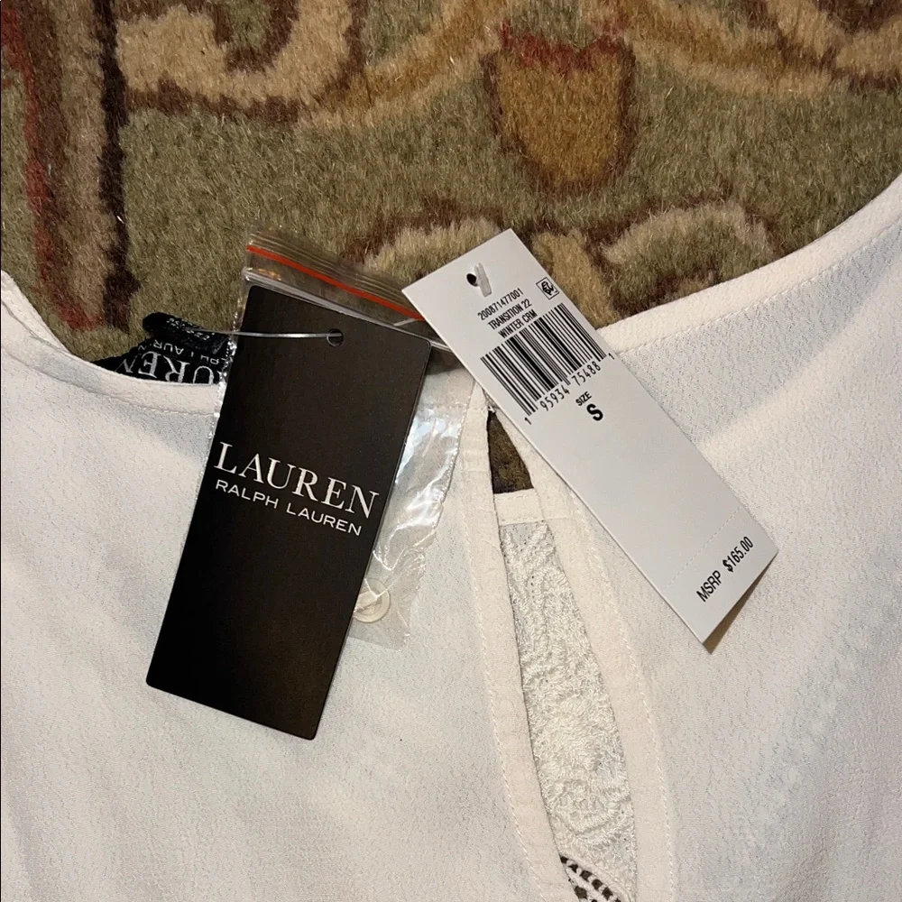 Ralph Lauren White Ruffle Sleeve Blouse - Picture 7 of 7